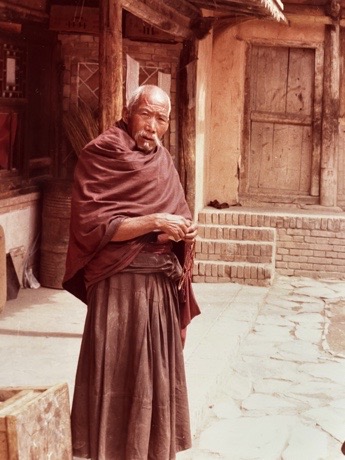 Guard in front of the building housing the delicate butter sculptures by Ulrich Seidl